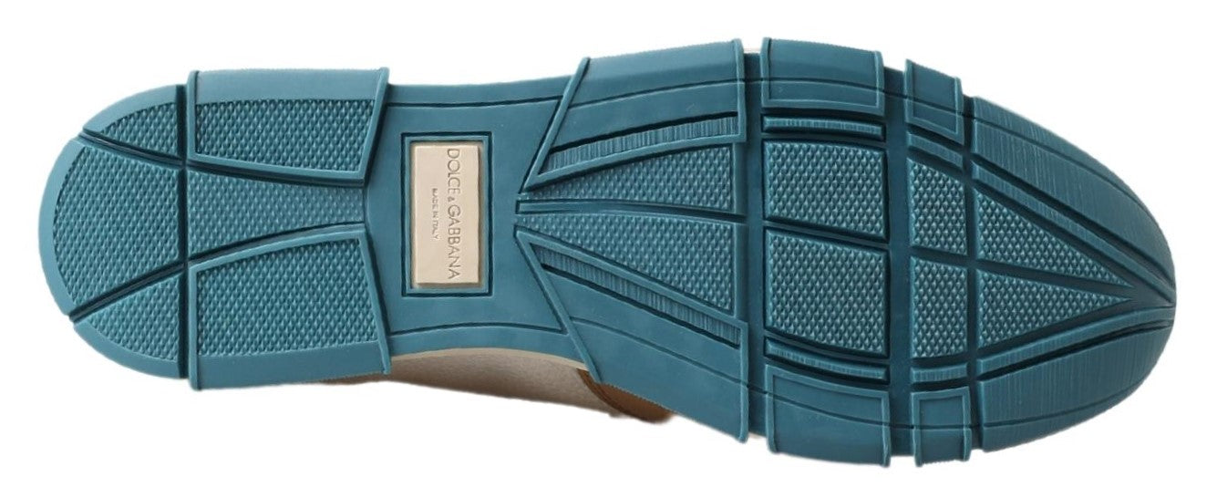Dolce & Gabbana Weiße Leder Slipper Mokassins Schuhe