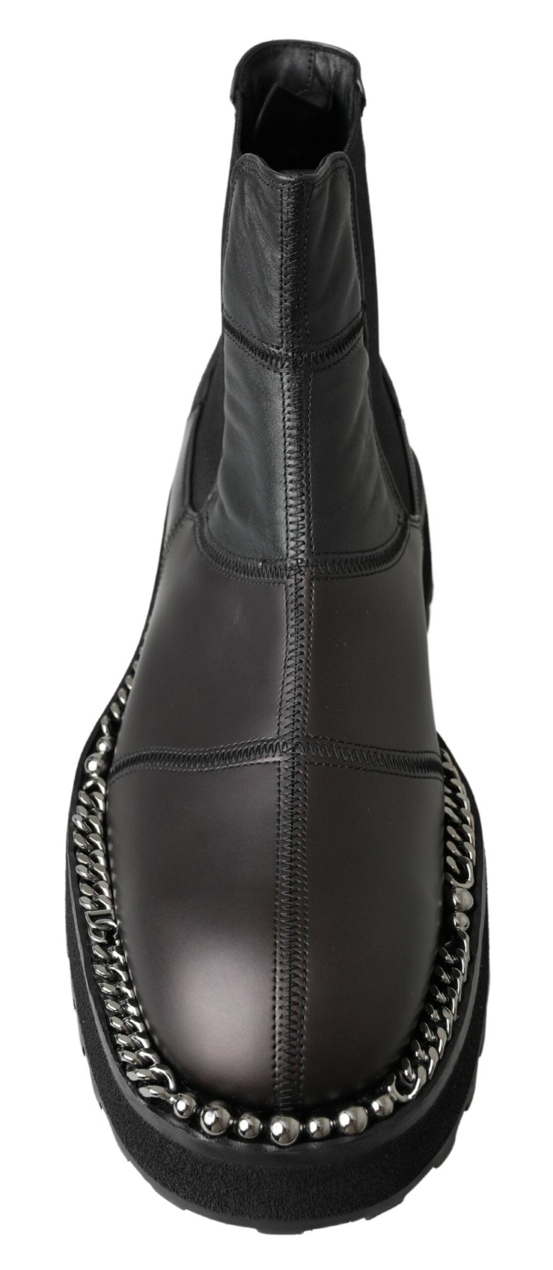Dolce & Gabbana Zwart Leren Slip-on Stretchlaarzen