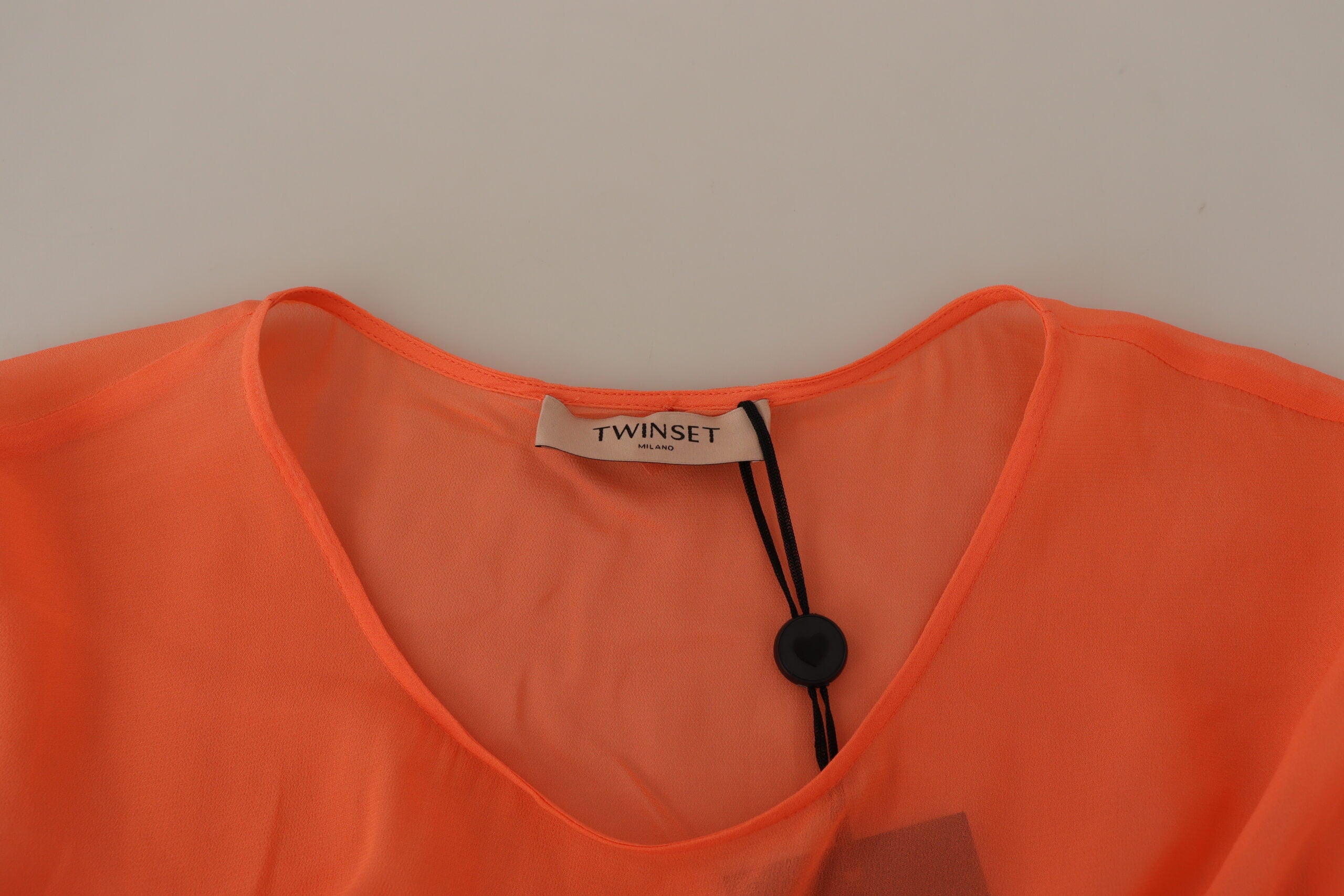 Twinset Maxikleid aus Koralle Baumwollmischung mit kurzen Ärmeln