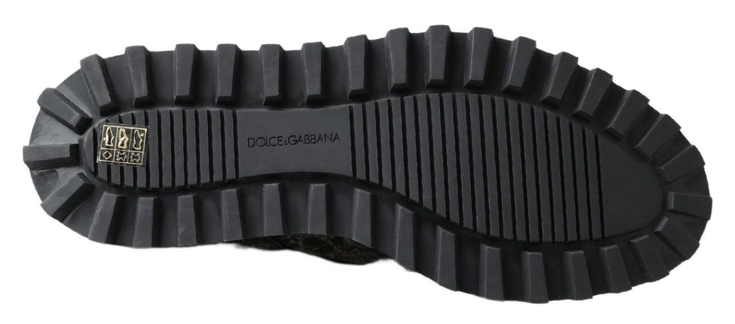 Dolce & Gabbana Schwarz-weiße Derby-Schuhe aus Lackleder