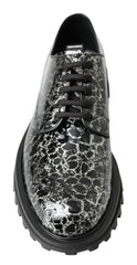 Dolce & Gabbana Schwarz-weiße Derby-Schuhe aus Lackleder