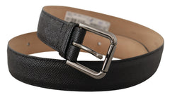 Dolce & Gabbana Zwarte kalfsleren bruine achterkant riem