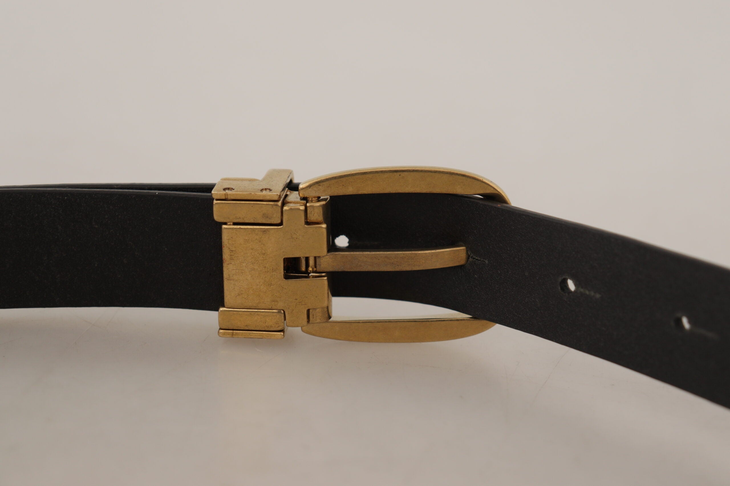 Dolce & Gabbana Brauner Ledergürtel mit klassischer Vintage-Metallschnalle