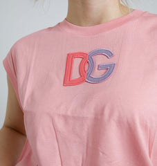 Dolce & Gabbana Rosa Baumwolle DG Logo Rundhals Tank Top