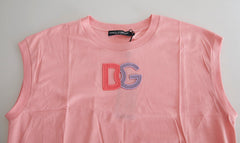 Dolce & Gabbana Rosa Baumwolle DG Logo Rundhals Tank Top