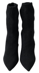 Dolce & Gabbana Schwarze Stilettoabsatz Wadenhohe Damenstiefel