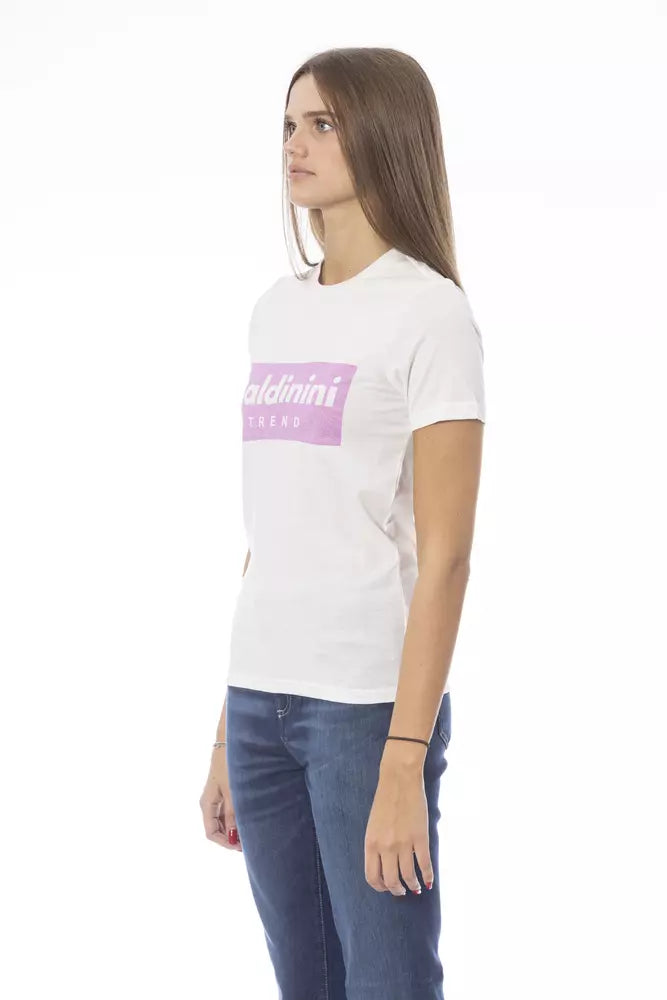 Baldinini Trend Weißes Baumwoll-T-Shirt