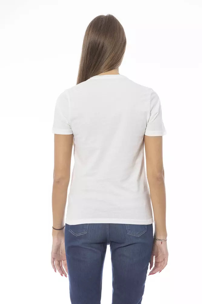 Baldinini Trend Weißes Baumwoll-T-Shirt