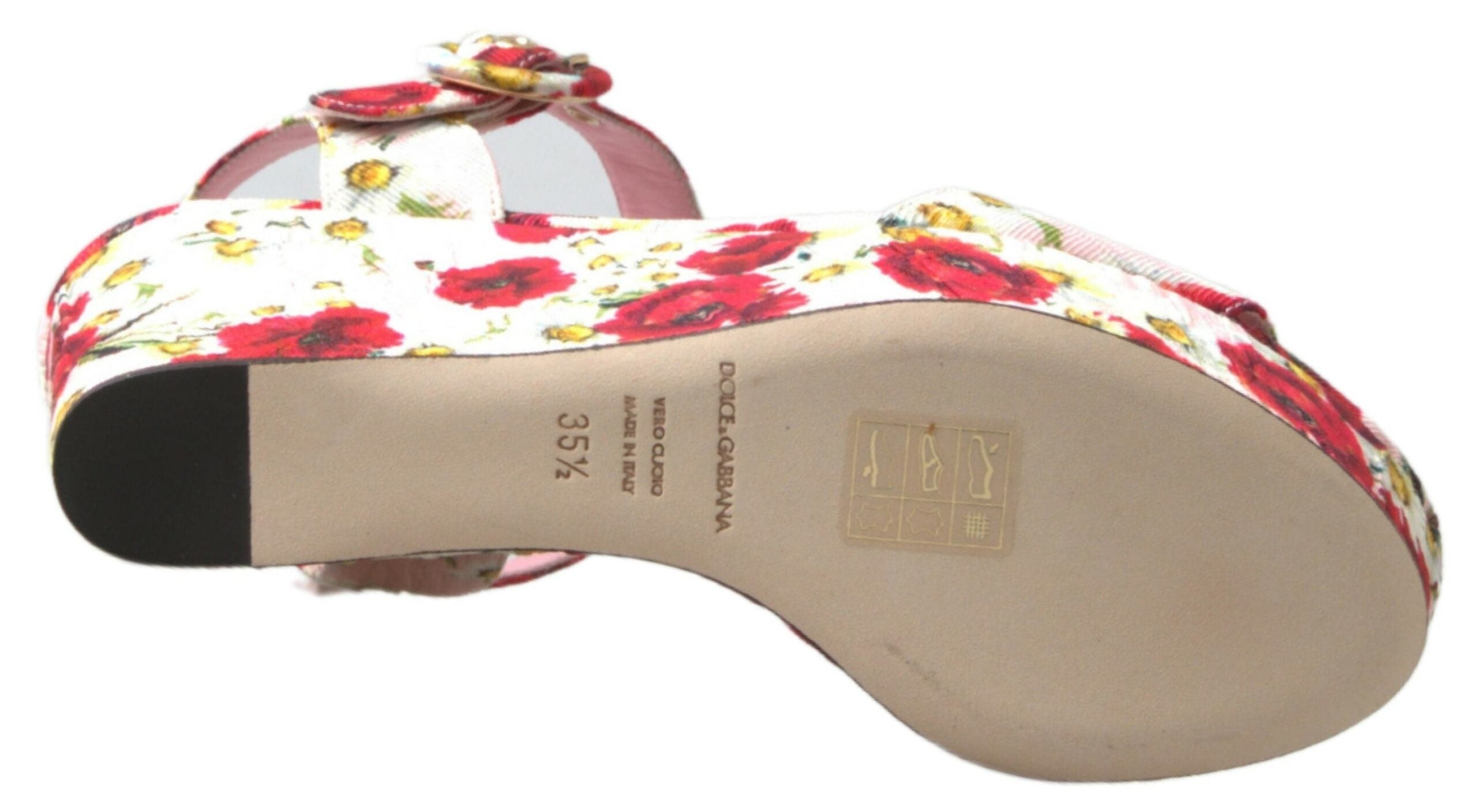 Dolce & Gabbana Keilsandalen mit Blumenprint in verschiedenen Farben und Fesselriemen mit Blumenmuster