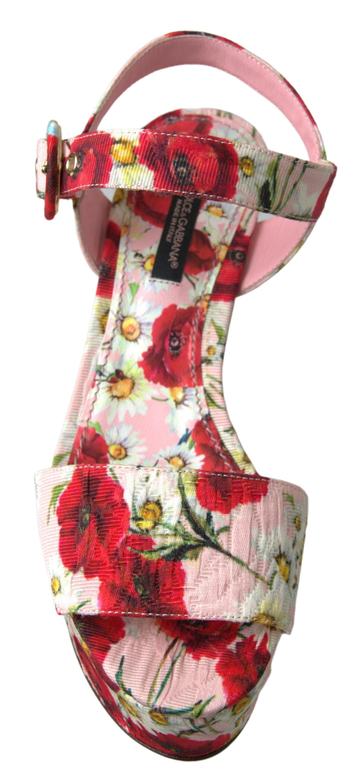 Dolce & Gabbana Keilsandalen mit Blumenprint in verschiedenen Farben und Fesselriemen mit Blumenmuster