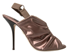 Dolce & Gabbana Lichtbruine slingback stiletto's in korsetstijl