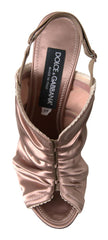 Dolce & Gabbana Lichtbruine slingback stiletto's in korsetstijl