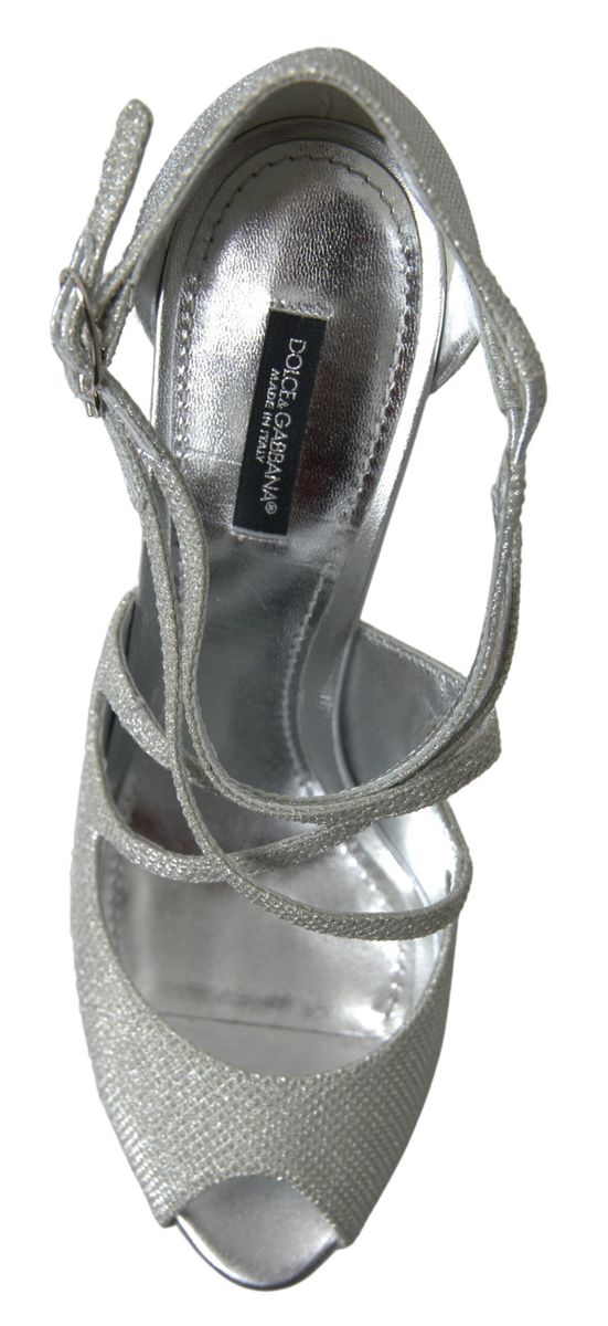 Dolce & Gabbana Silber Schimmernde Sandalen Pumps Schuhe