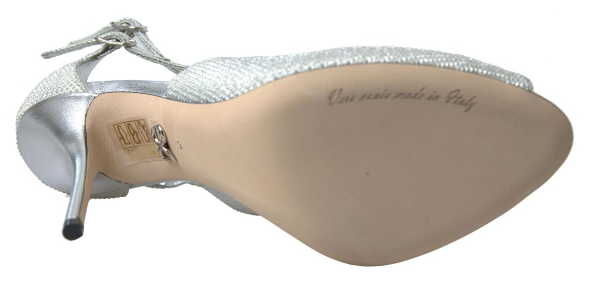 Dolce & Gabbana Silber Schimmernde Sandalen Pumps Schuhe