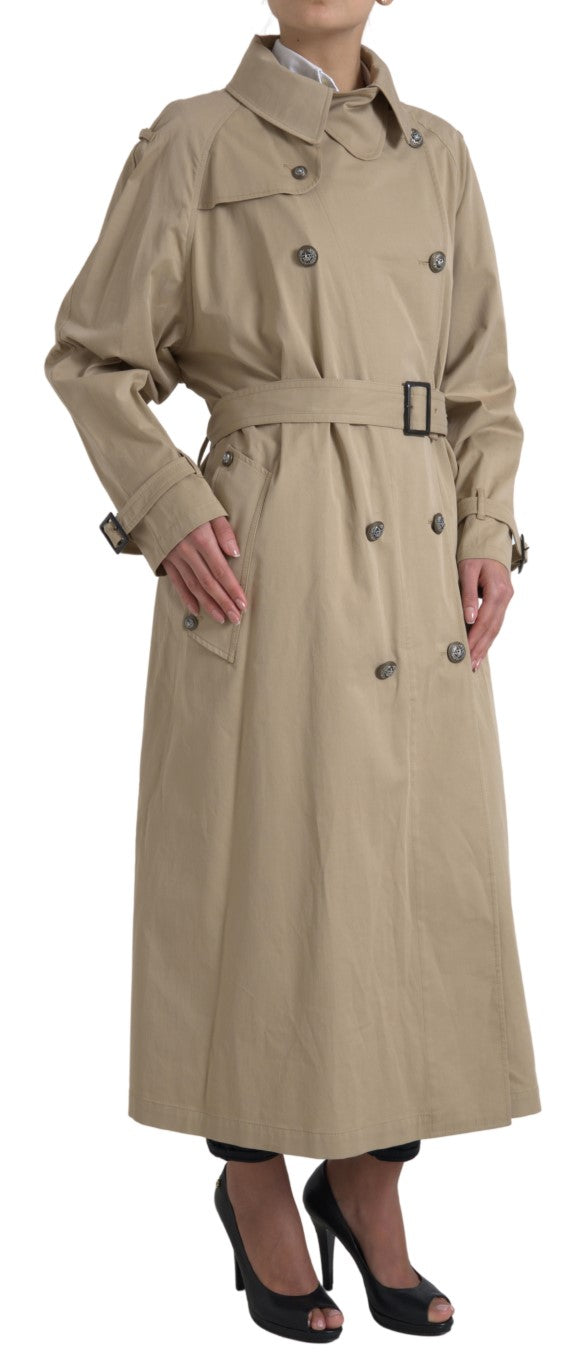 Dolce & Gabbana Khakifarbene zweireihige Trenchcoat-Jacke