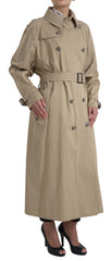 Dolce & Gabbana Khakifarbene zweireihige Trenchcoat-Jacke