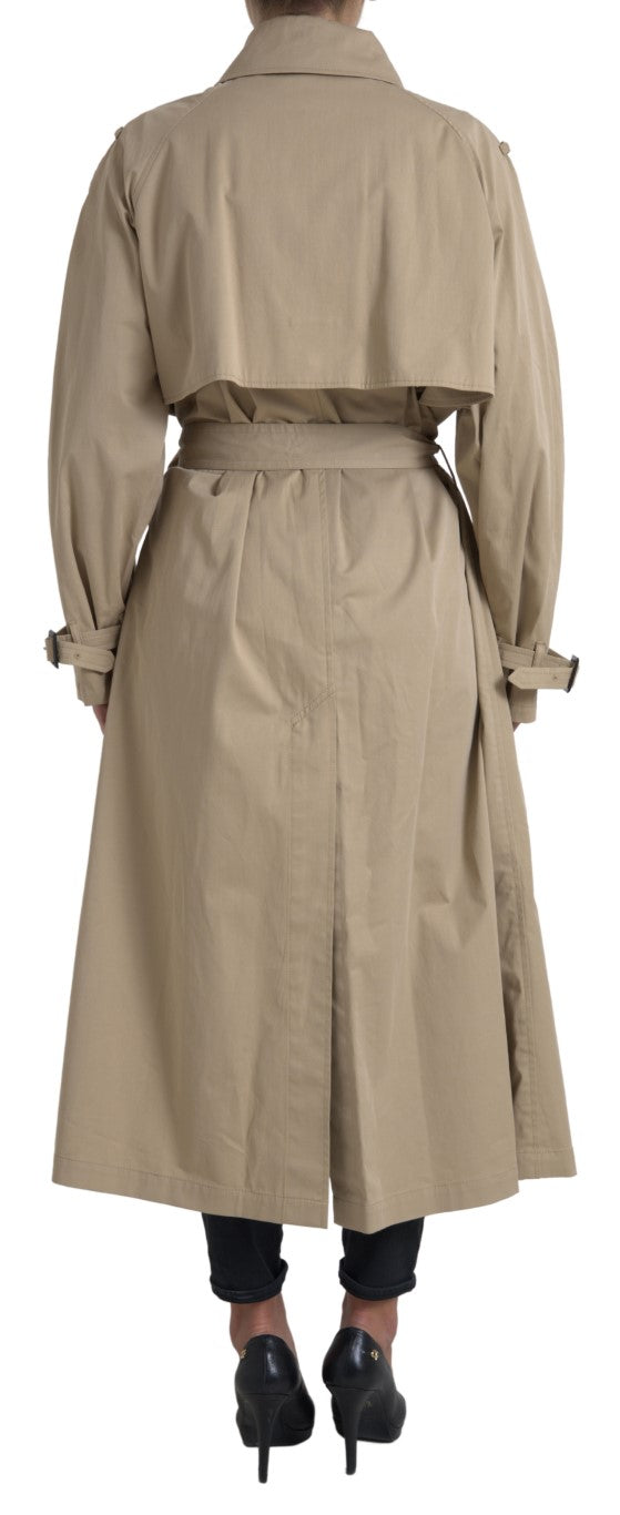 Dolce & Gabbana Khakifarbene zweireihige Trenchcoat-Jacke