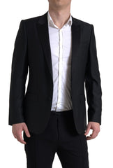 Dolce &amp; Gabbana – Einreihiger MARTINI-Blazer aus schwarzer Wolle