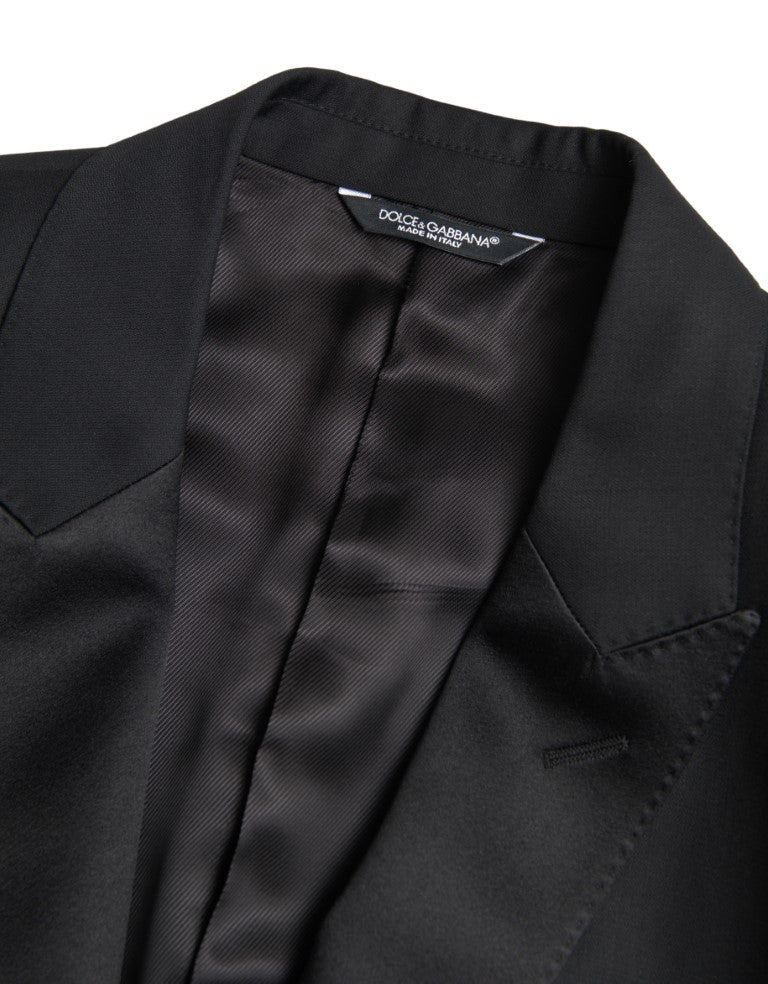Dolce &amp; Gabbana – Einreihiger MARTINI-Blazer aus schwarzer Wolle