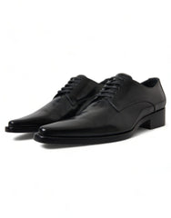 Dolce & Gabbana Zwarte Leren Veterschoenen