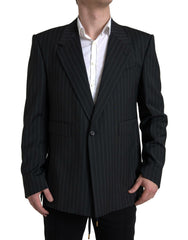 Dolce & Gabbana Schwarzer gestreifter einreihiger SICILIA Blazer