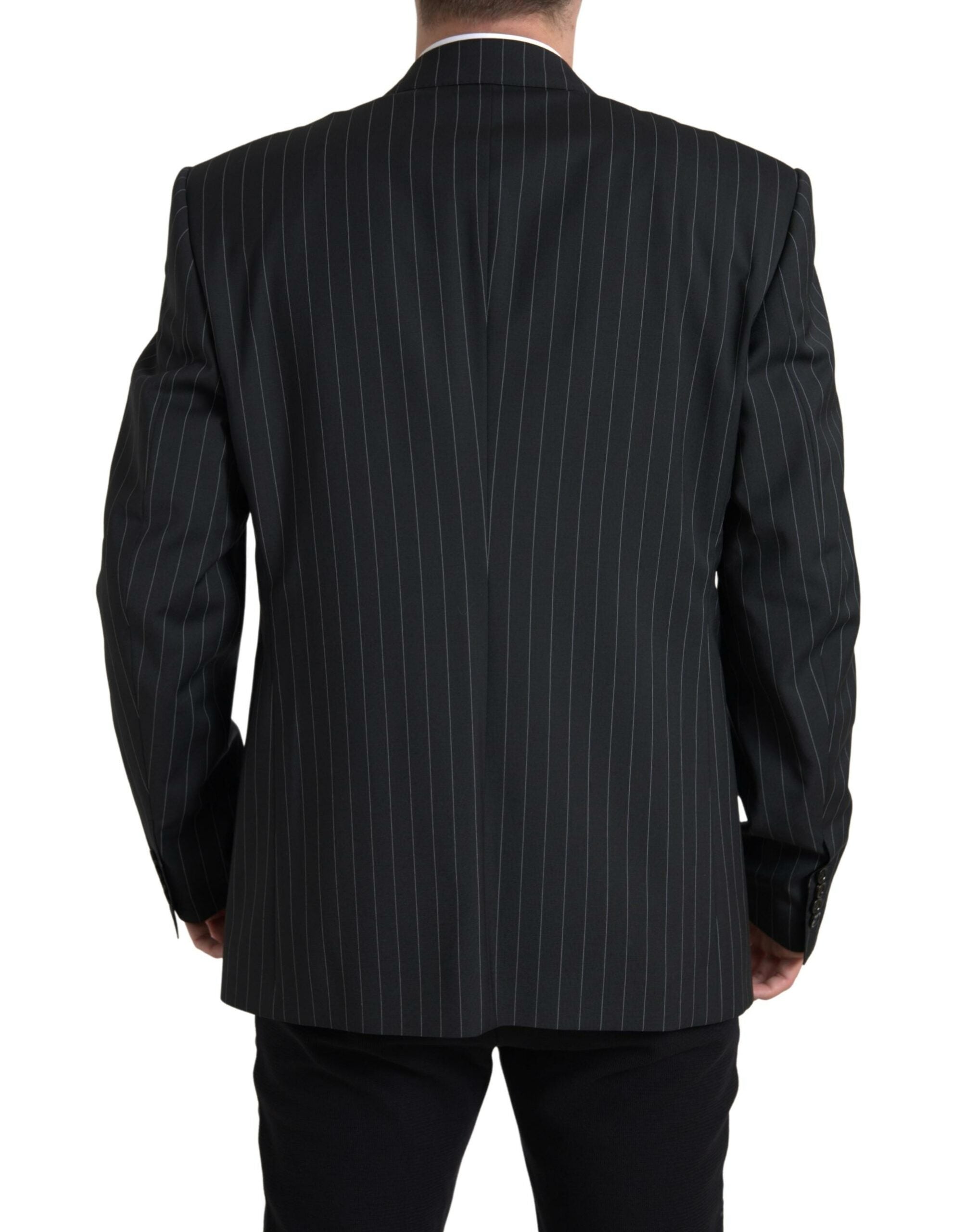 Dolce & Gabbana Schwarzer gestreifter einreihiger SICILIA Blazer