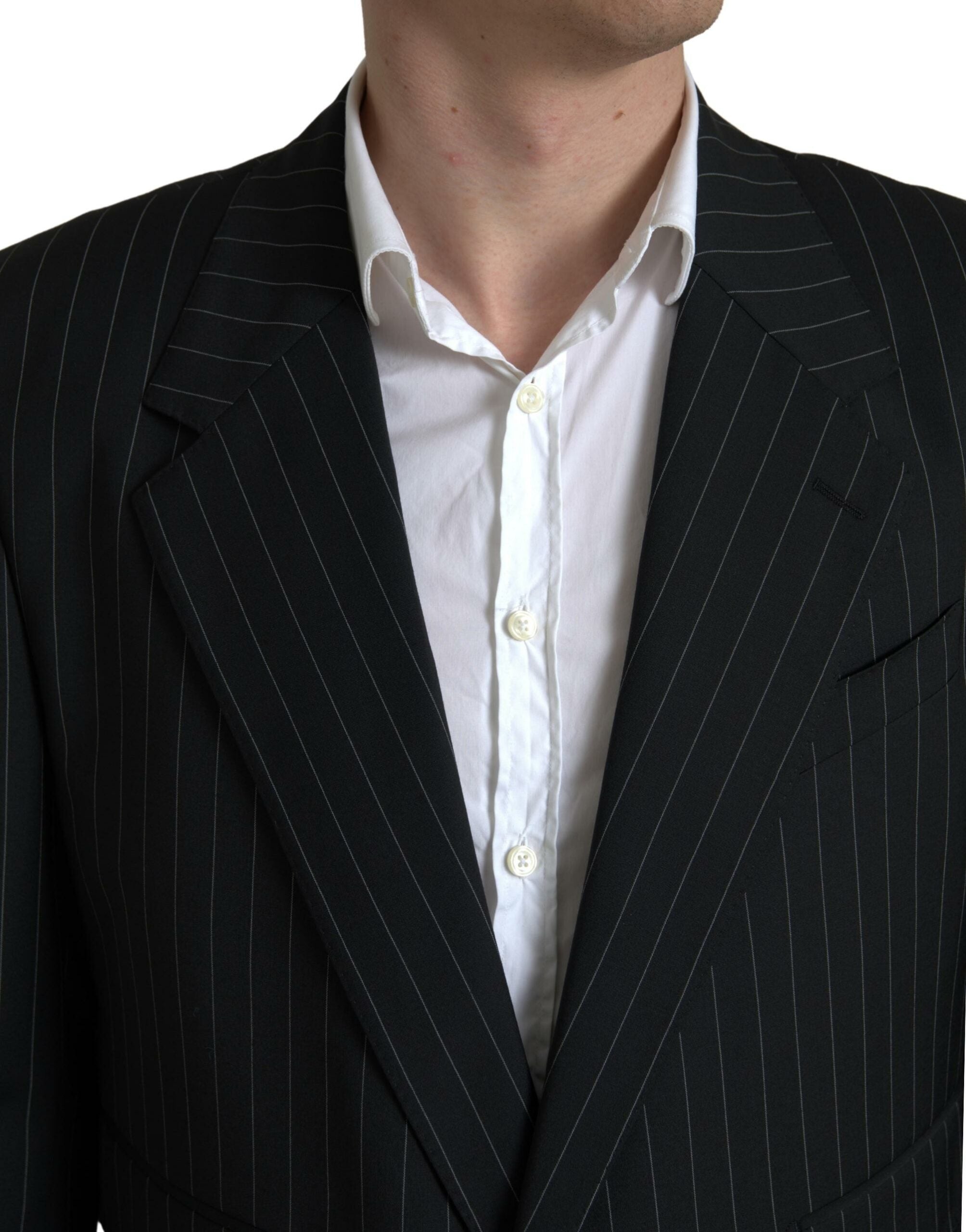 Dolce & Gabbana Schwarzer gestreifter einreihiger SICILIA Blazer