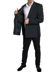 Dolce & Gabbana Schwarzer gestreifter einreihiger SICILIA Blazer
