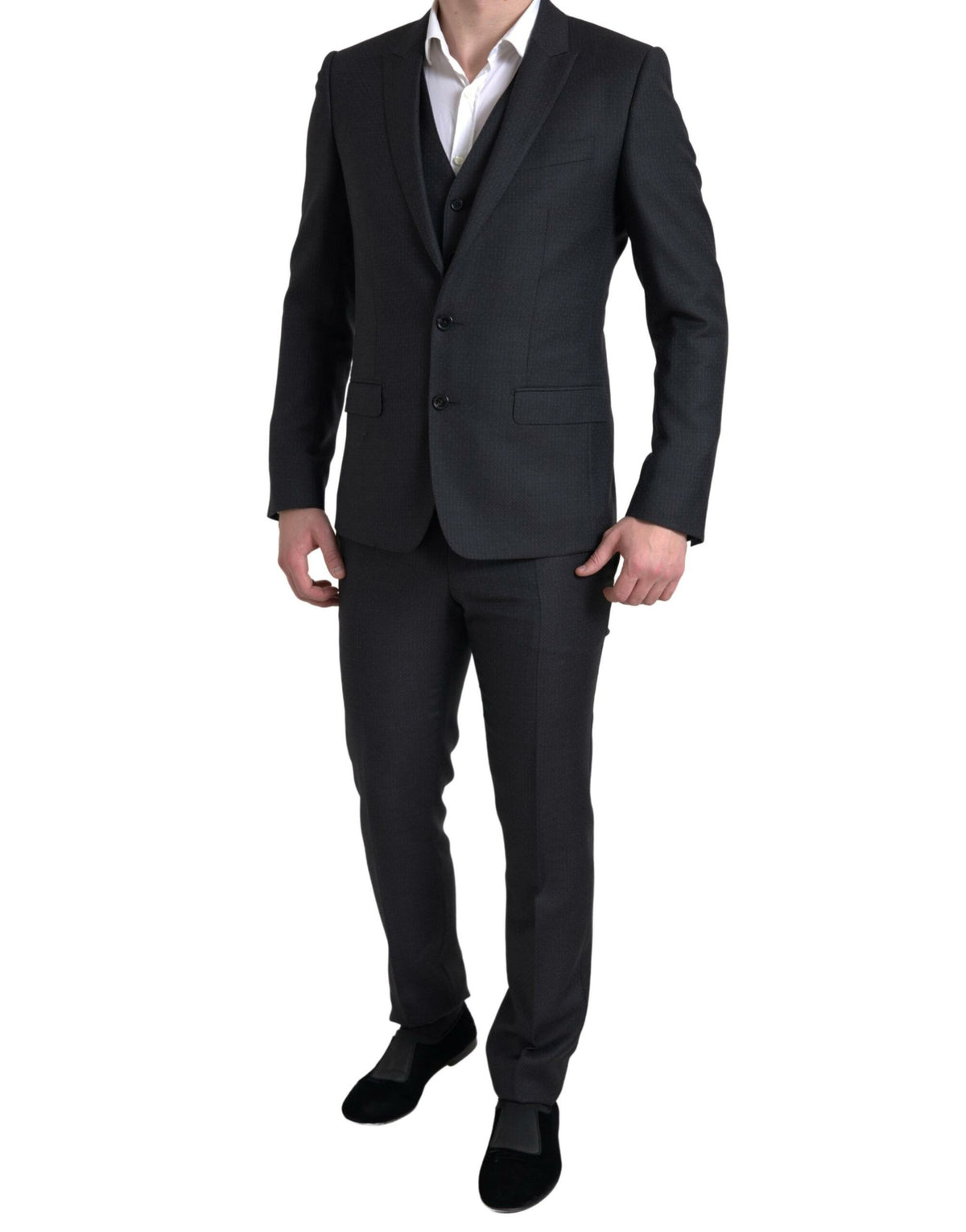 Dolce & Gabbana Schwarzer 3-teiliger Einreiher MARTINI Anzug