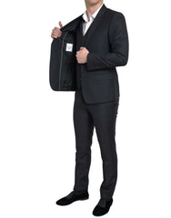 Dolce & Gabbana Schwarzer 3-teiliger Einreiher MARTINI Anzug