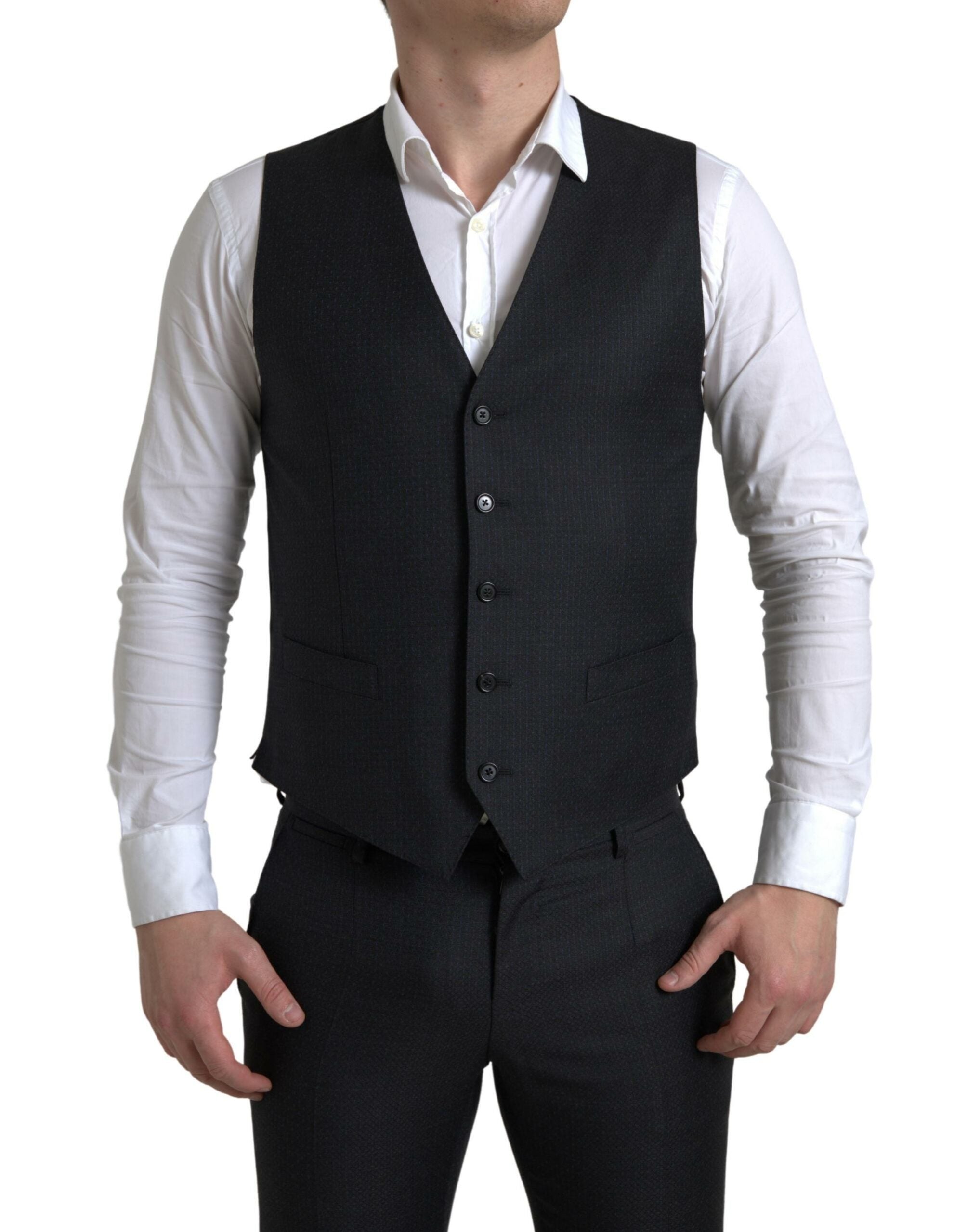Dolce & Gabbana Schwarzer 3-teiliger Einreiher MARTINI Anzug