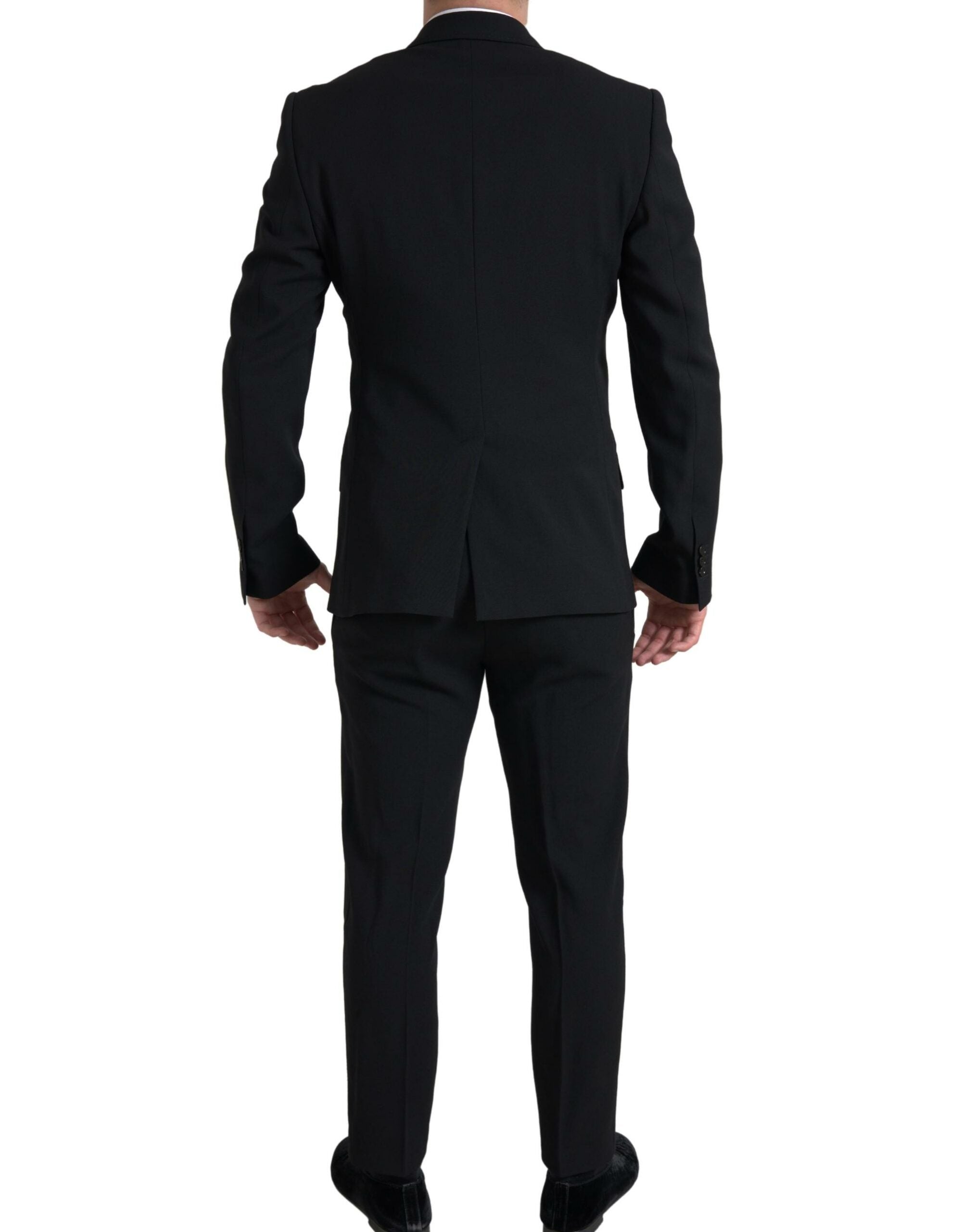 Dolce & Gabbana Schwarzer zweiteiliger doppelreihiger Anzug SICILIA