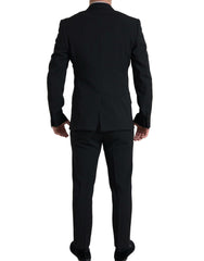 Dolce & Gabbana Schwarzer zweiteiliger doppelreihiger Anzug SICILIA