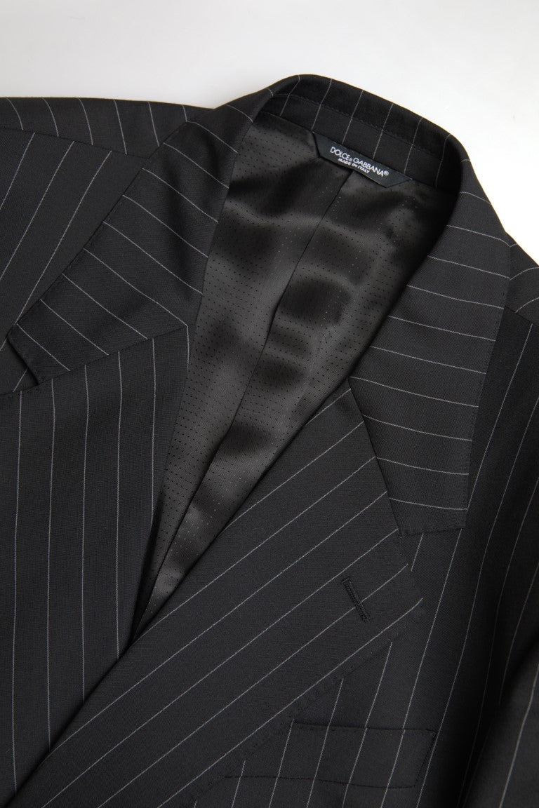 Dolce & Gabbana Schwarzer gestreifter einreihiger SICILIA Blazer