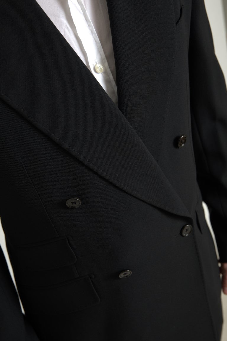 Dolce & Gabbana Schwarzer zweiteiliger doppelreihiger Anzug SICILIA