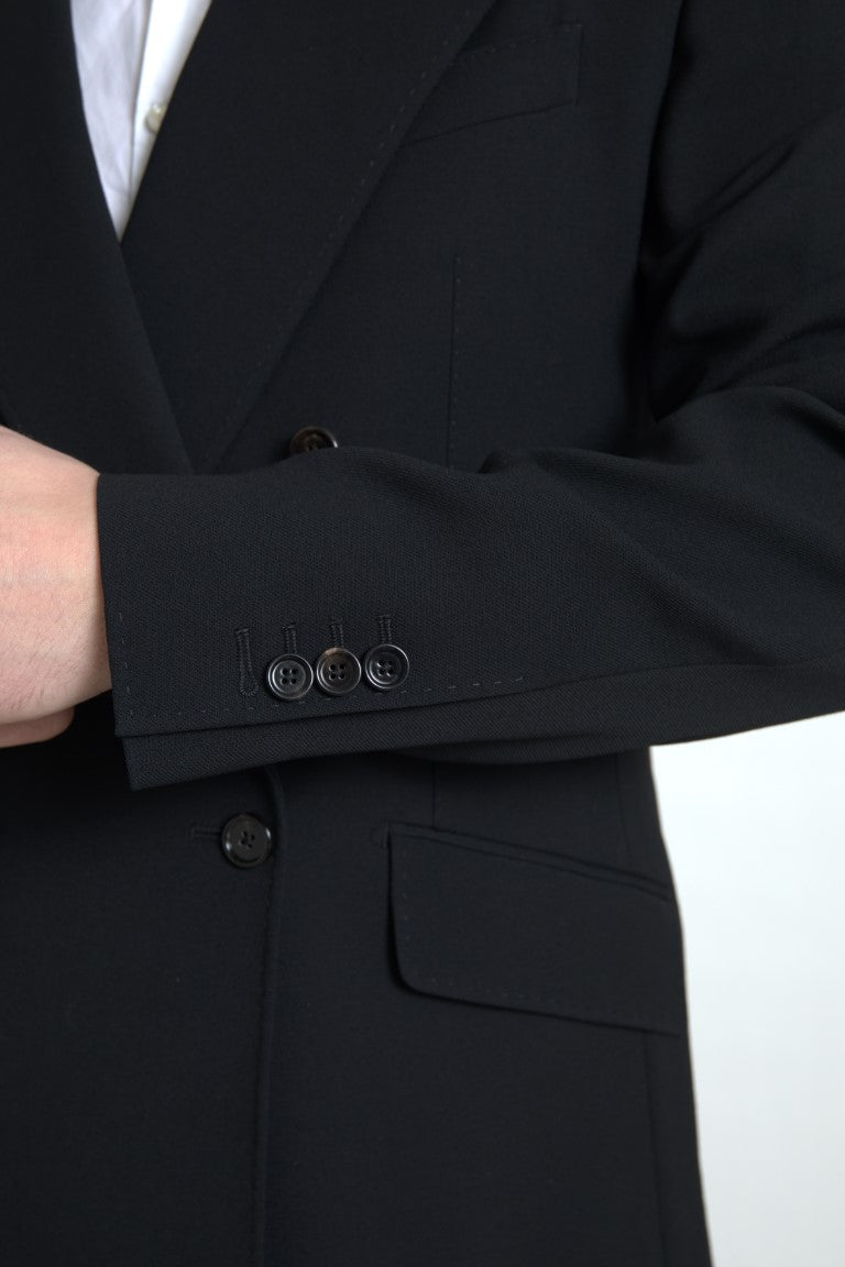 Dolce & Gabbana Schwarzer zweiteiliger doppelreihiger Anzug SICILIA