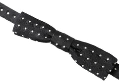 Dolce & Gabbana Schwarze gepunktete Seidenfliege für Herren, verstellbar