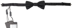 Dolce & Gabbana Schwarze gepunktete Seidenfliege für Herren, verstellbar