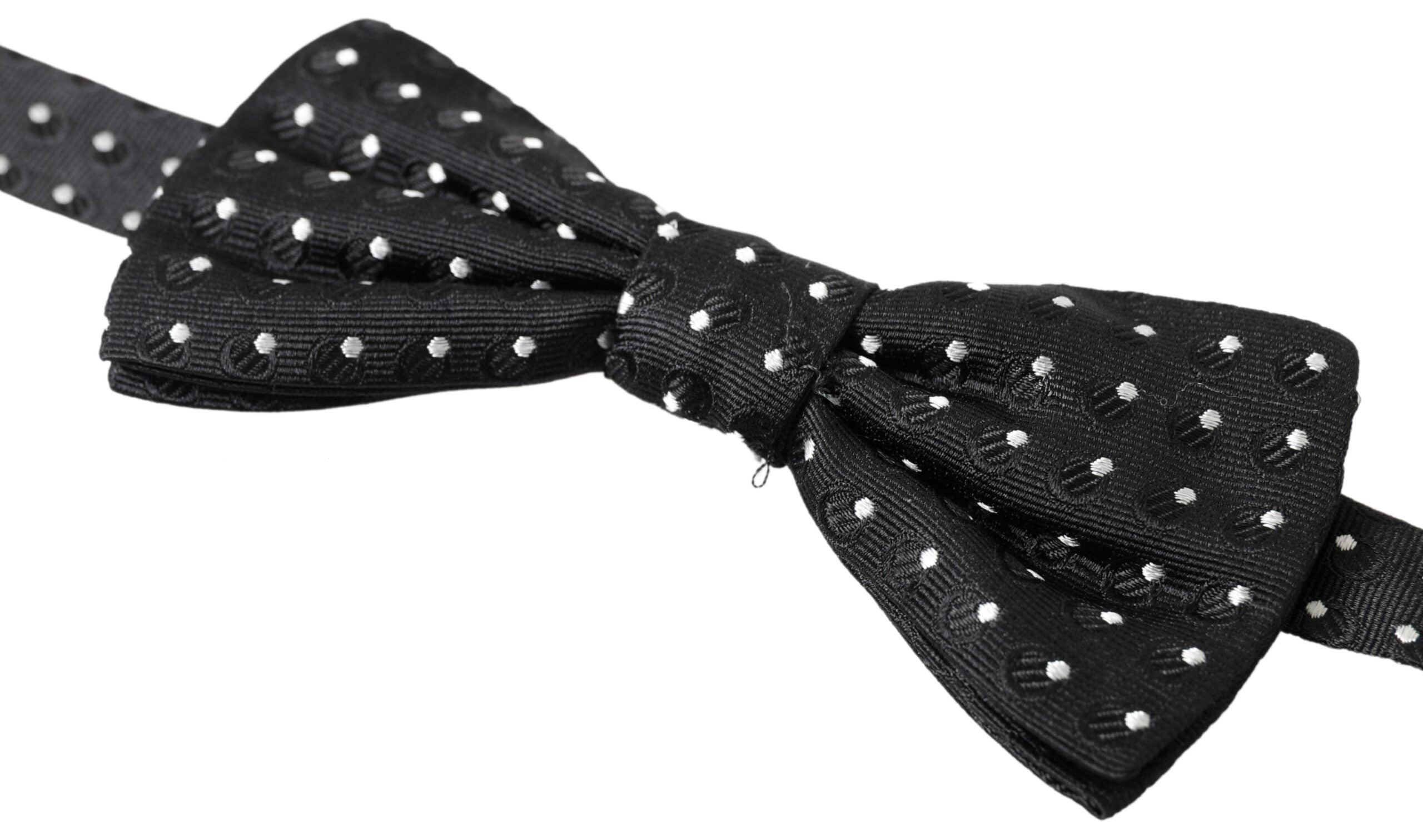 Dolce & Gabbana Schwarze gepunktete Seidenfliege für Herren, verstellbar