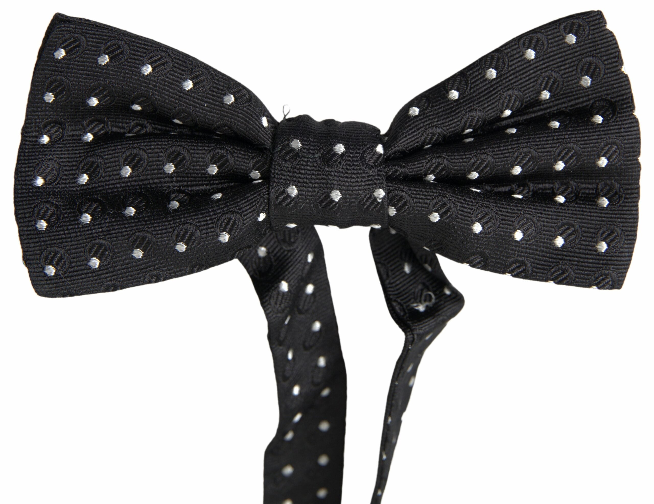 Dolce & Gabbana Schwarze gepunktete Seidenfliege für Herren, verstellbar