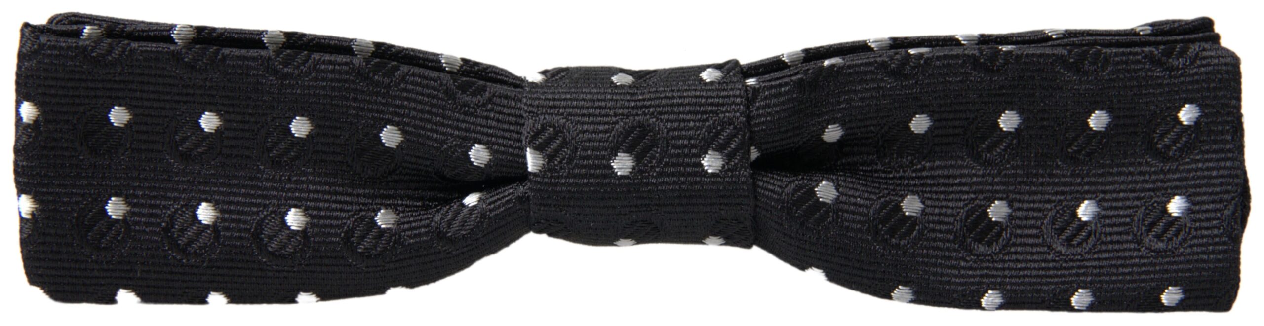 Dolce & Gabbana Schwarze gepunktete Seiden-Fliege für Herren, verstellbar