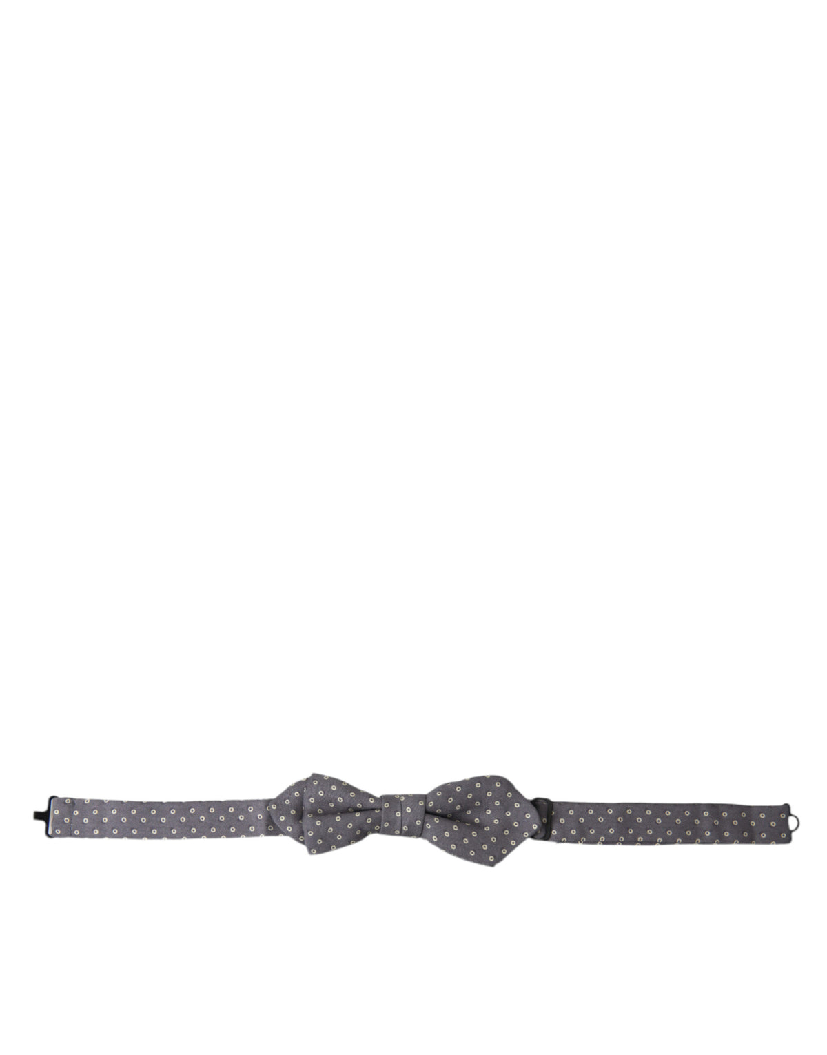 Dolce & Gabbana Graue Polka Dots Seide Verstellbare Hals Papillon Fliege