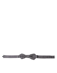 Dolce & Gabbana Graue Polka Dots Seide Verstellbare Hals Papillon Fliege