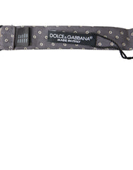 Dolce & Gabbana Graue Polka Dots Seide Verstellbare Hals Papillon Fliege