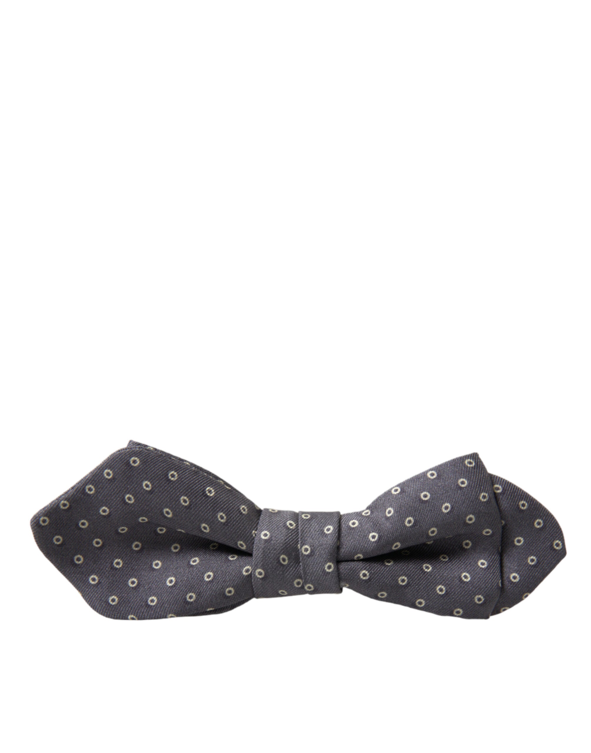 Dolce & Gabbana Graue Polka Dots Seide Verstellbare Hals Papillon Fliege