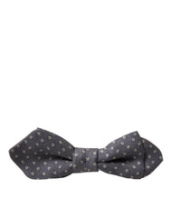 Dolce & Gabbana Graue Polka Dots Seide Verstellbare Hals Papillon Fliege