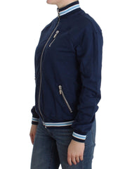 John Galliano Blauw katoenen vest met rits