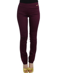 John Galliano Paarse slim fit broek