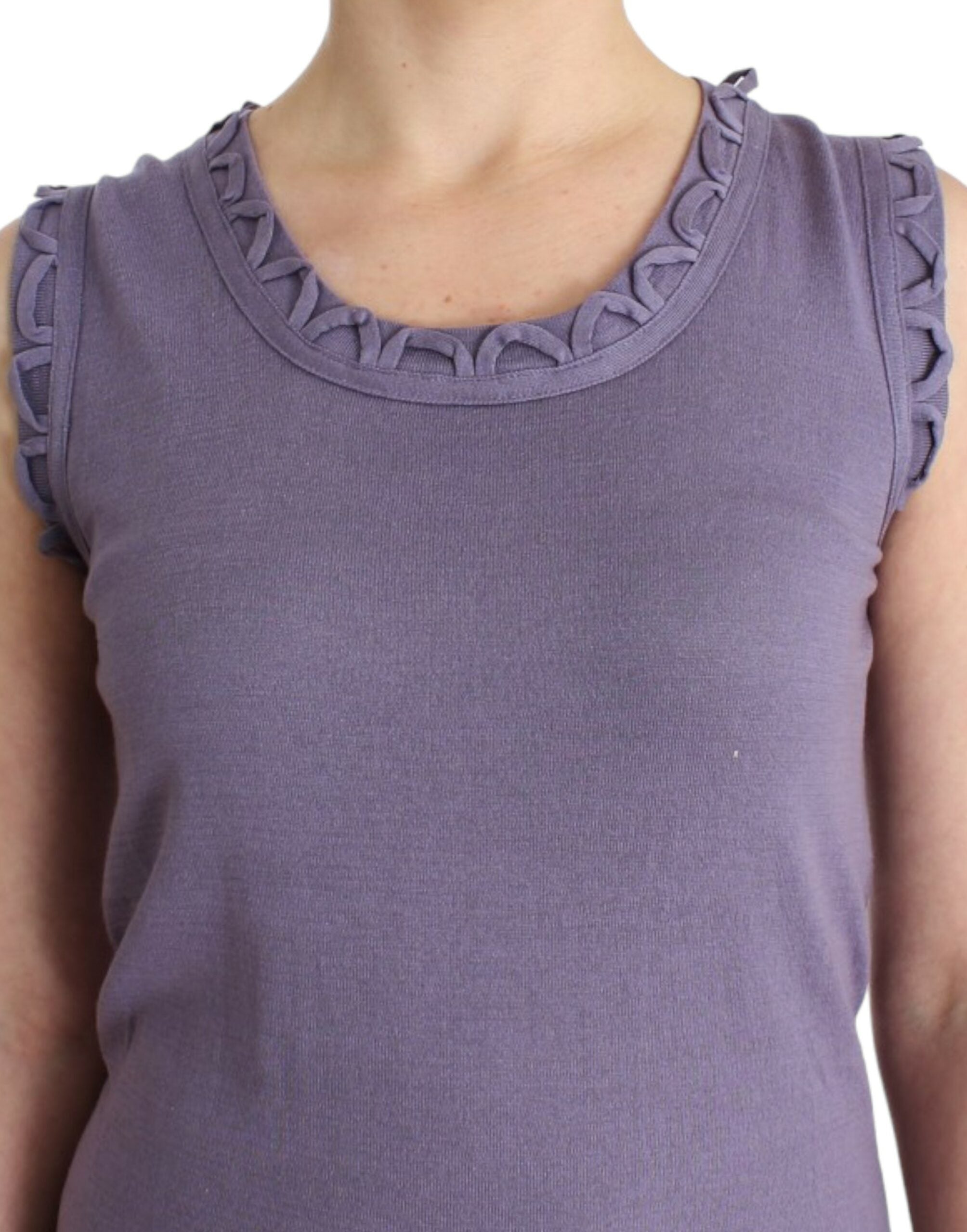 John Galliano Violettfarbenes Baumwoll-Jerseykleid