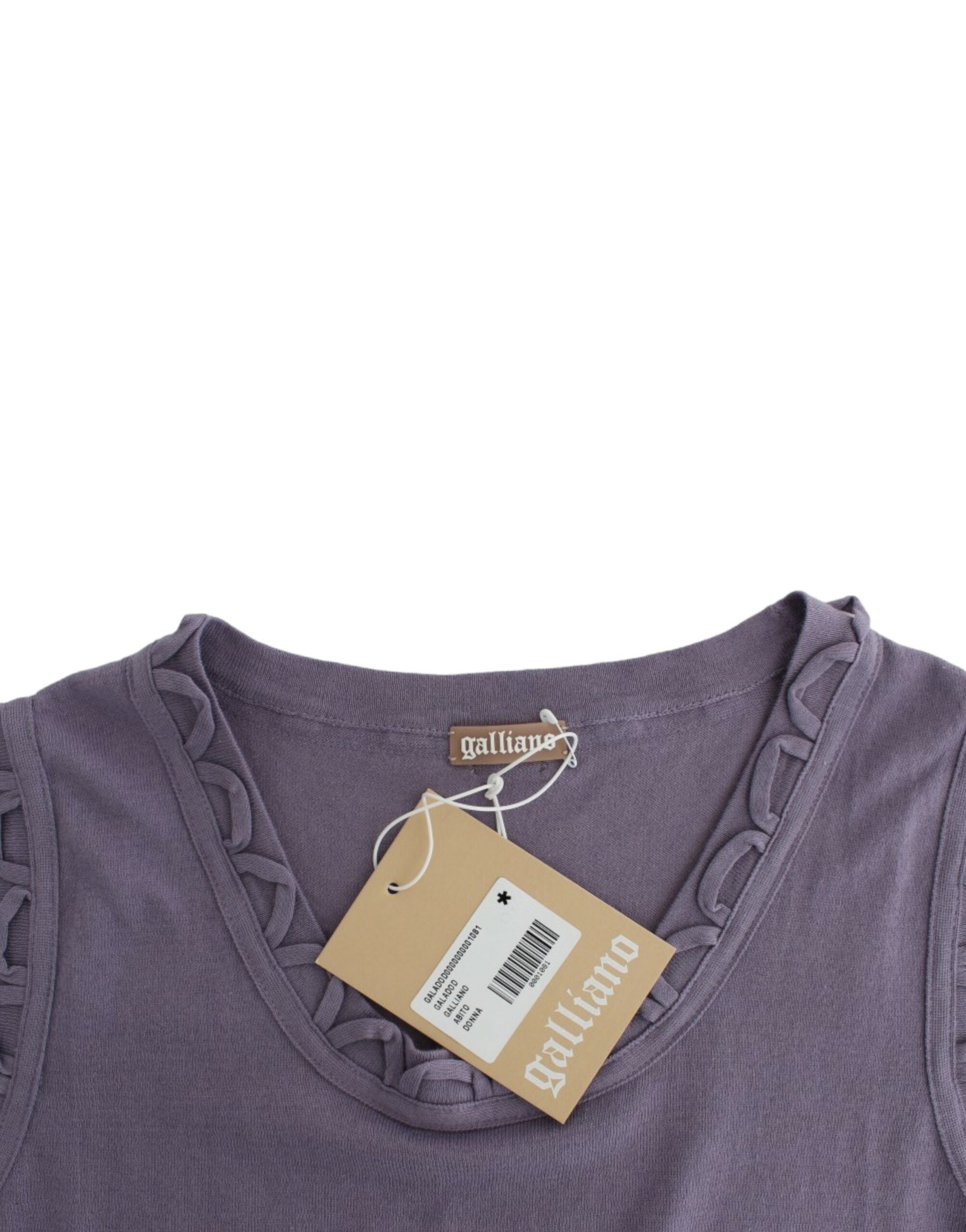 John Galliano Violettfarbenes Baumwoll-Jerseykleid